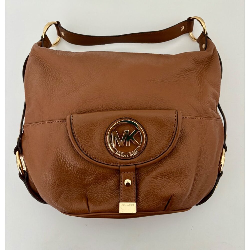 Michael Kors Pebbled Leather Bag Fulton Hobo Slouchy Boho Luxe Quiet Luxury - Picture 15 of 16
